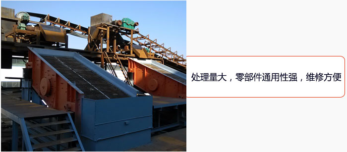 圓振動篩處理量大，零部件通用性強，維修方便。