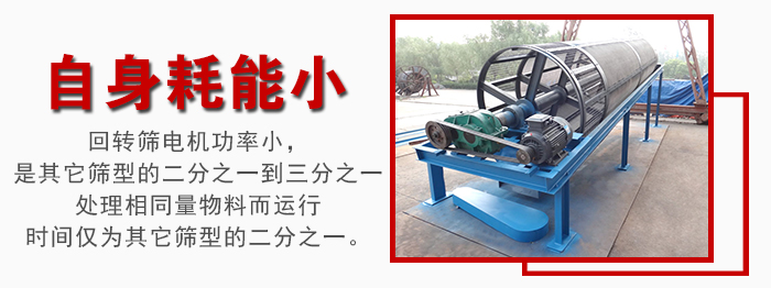 滾筒篩耗能小，使用壽命長(zhǎng)，維修方便